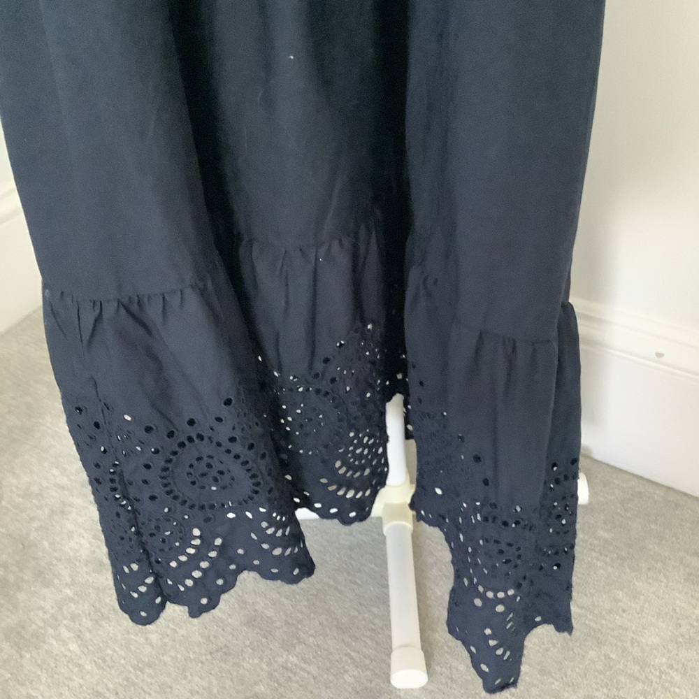 GAP Navy Blue One Shoulder Maxi Cotton Dress NWT Sz. 8 - Picture 9 of 10